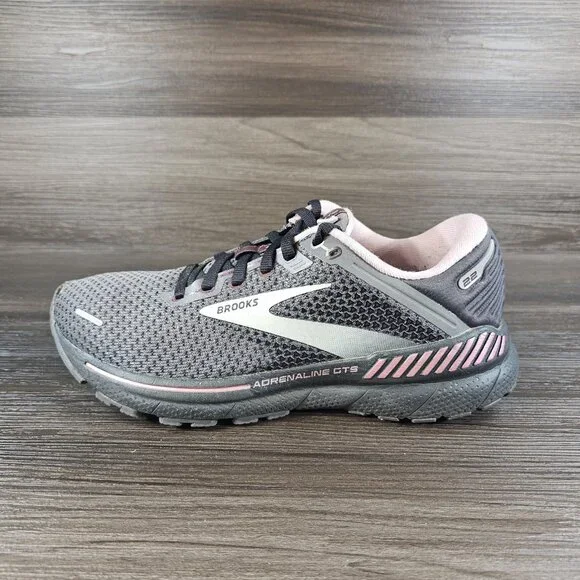 Brooks Adrenaline 22 GTS Rose Gray Shoes Sneakers 1203531B015 - Women's Size 10 - Picture 11 of 16